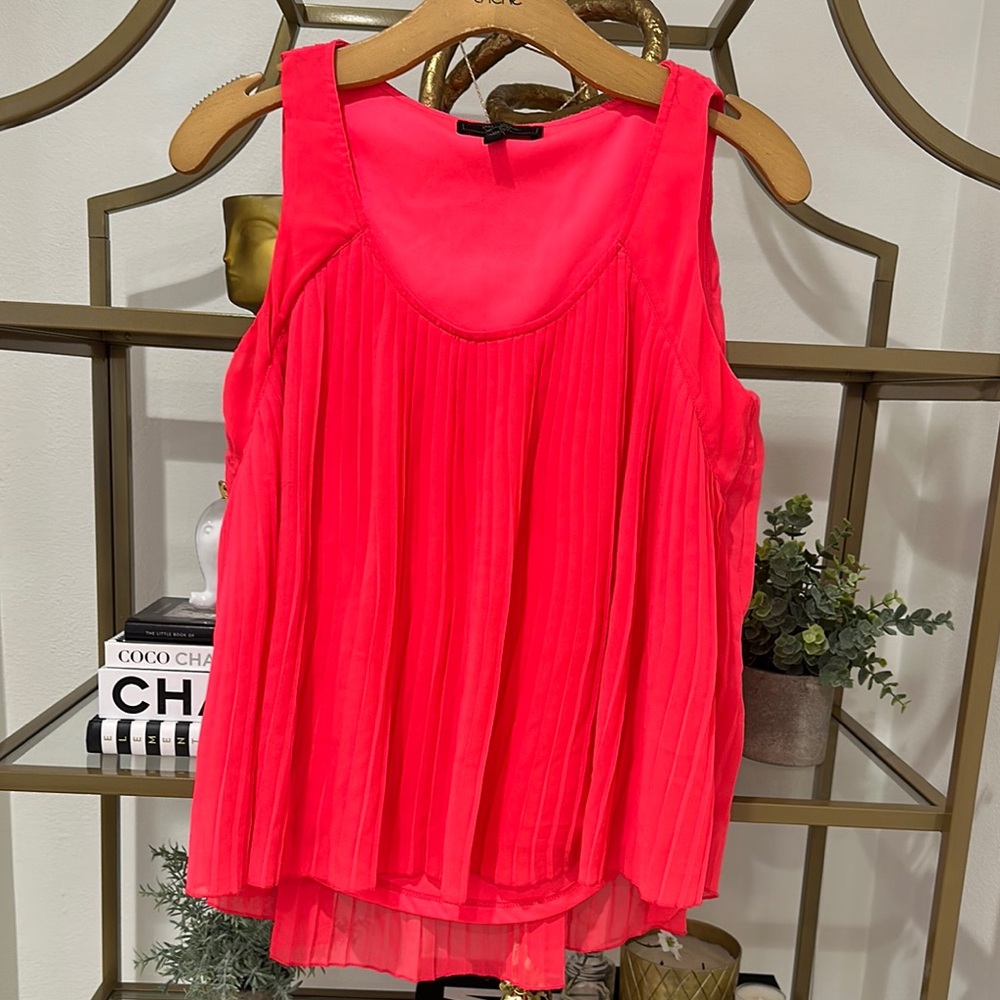 Jessica Simpson Bright Pink Pleated Blouse
